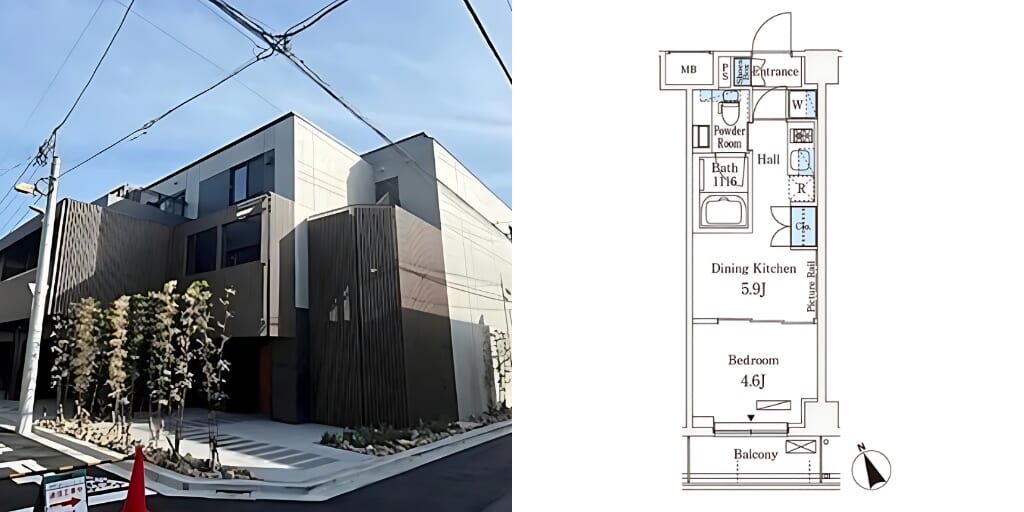 アブレイズ不動産note｜学芸大学駅探訪記｜アリビオ学芸大学の1DKタイプのご紹介です！仲介手数料無料～半額以下保証