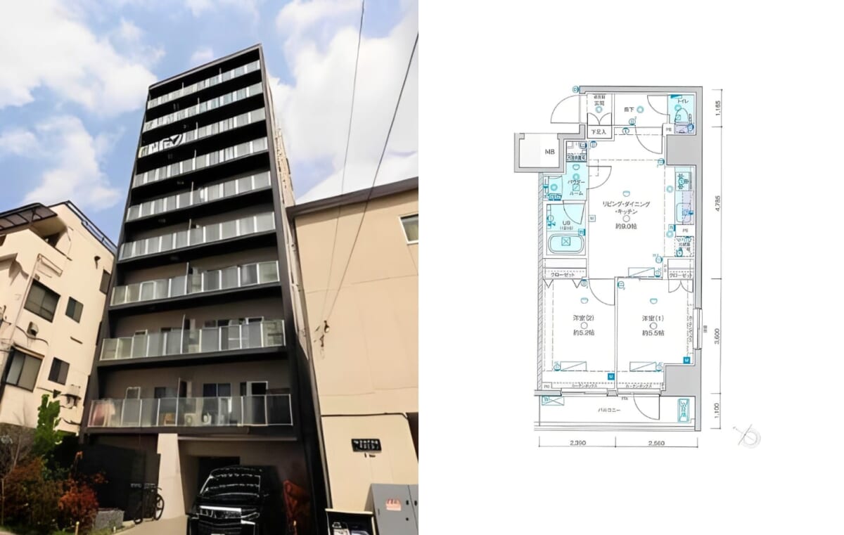 アブレイズ不動産note｜浅草駅探訪記｜GENOVIA浅草Ⅳskygardenの2LDKタイプのご紹介です！｜仲介手数料無料～半額以下保証