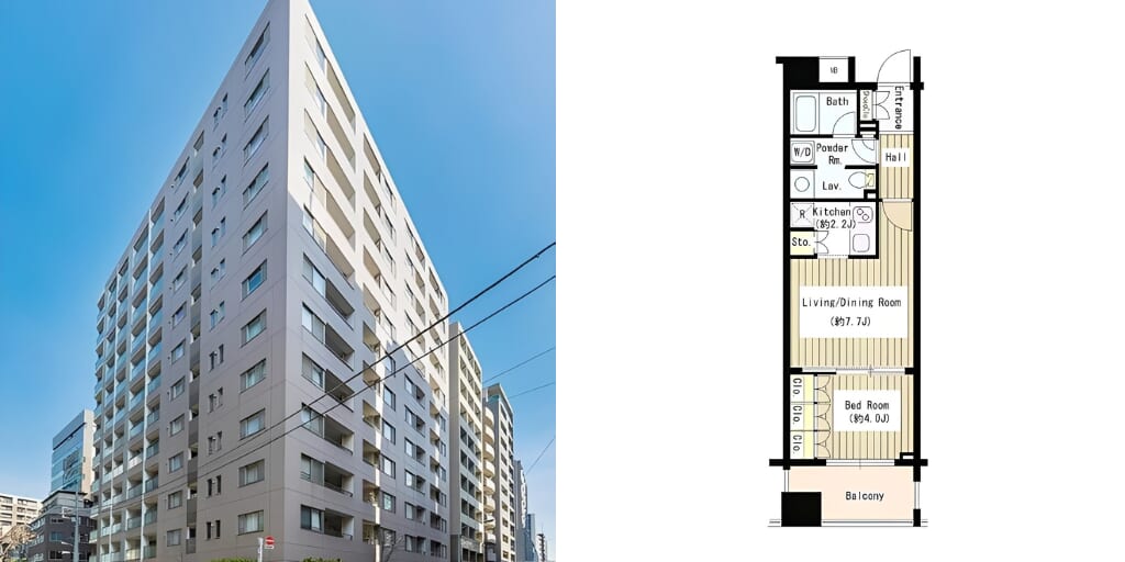 アブレイズ不動産note｜小伝馬町駅探訪記｜コクヨーレ日本橋の1LDKタイプのご紹介です！｜仲介手数料無料～半額以下保証