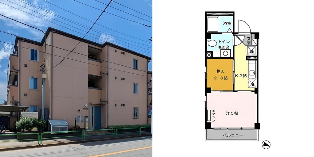 アブレイズ不動産note｜氷川台駅探訪記｜氷川台ヒルズの1Kタイプのご紹介です！仲介手数料無料～半額以下保証