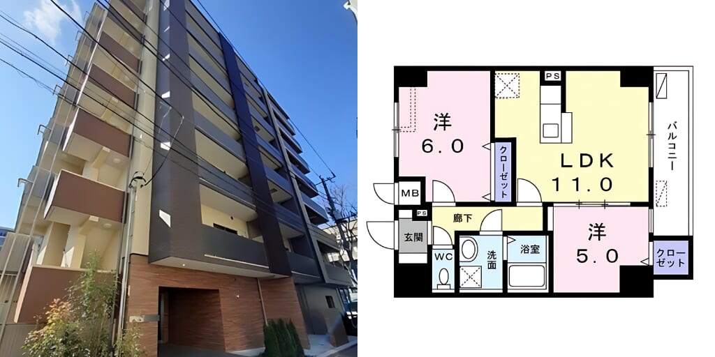 アブレイズ不動産note｜桜上水駅探訪記｜レジデンス桜樺の2LDKタイプのご紹介です！仲介手数料無料～半額以下保証