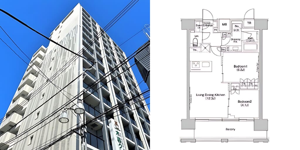 アブレイズ不動産note｜上北沢駅探訪記｜ザ・パークハビオ上北沢の2LDKタイプのご紹介です！｜仲介手数料無料～半額以下保証