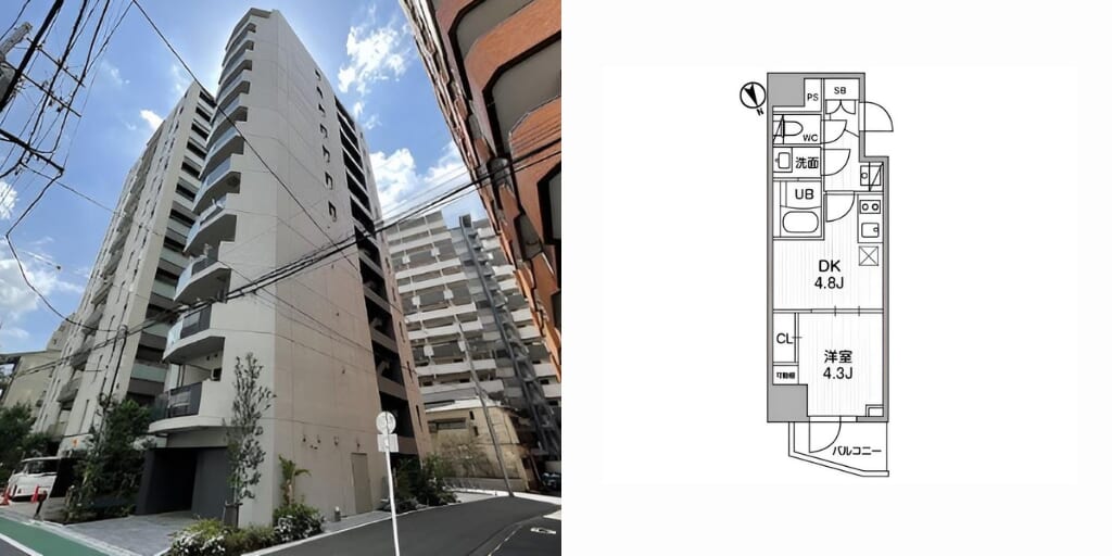 アブレイズ不動産note｜江戸川橋駅探訪記｜SYFORME江戸川橋（シーフォルム江戸川橋）の1DKタイプのご紹介です！仲介手数料無料～半額以下保証